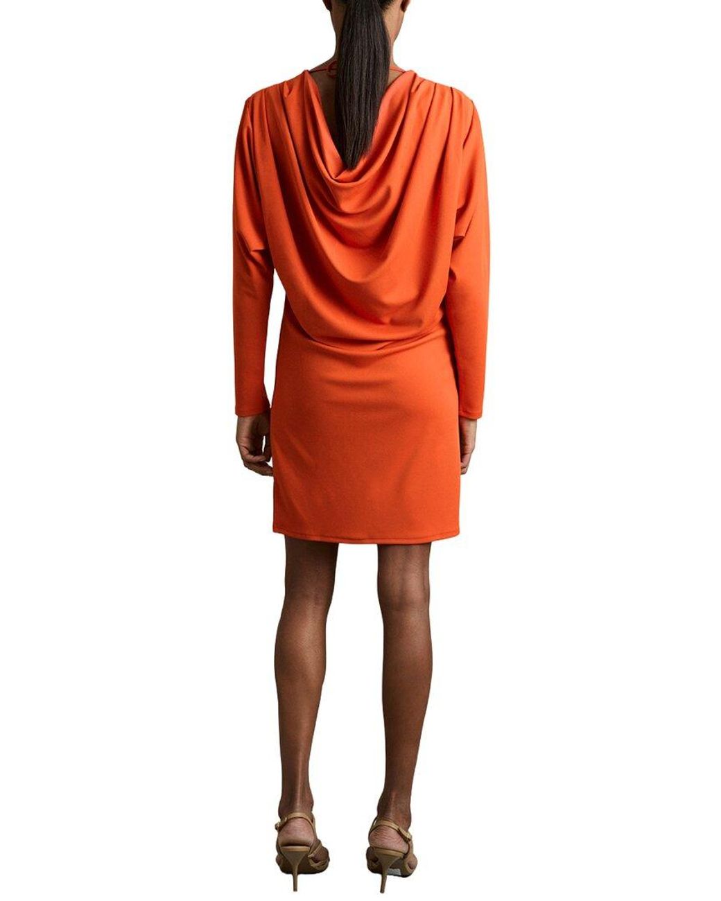 Reiss Orange Cowl Back Dress