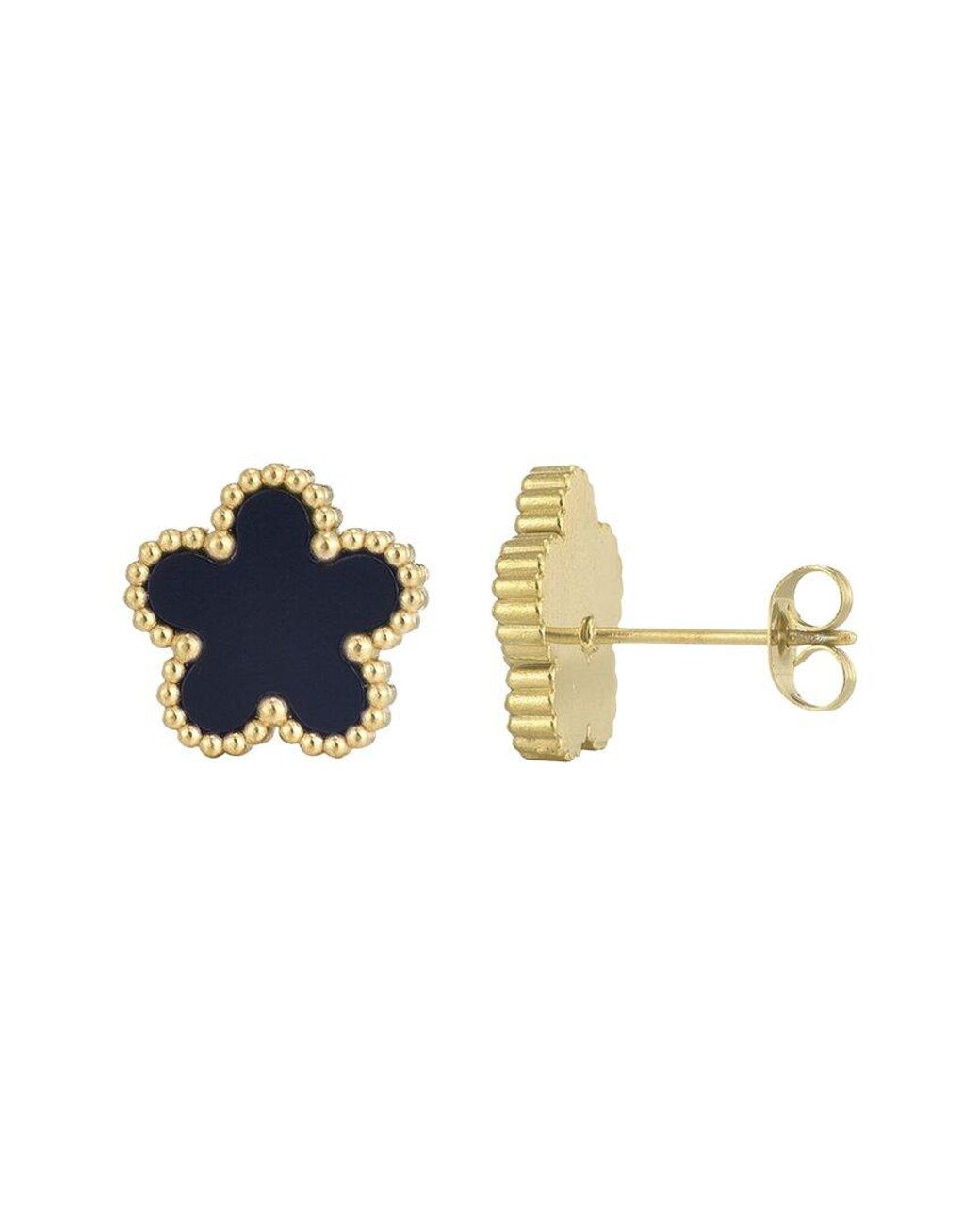 Adornia Metallic 18K Plated Stainless Steel 5-Leaf Clover Stud Earrings
