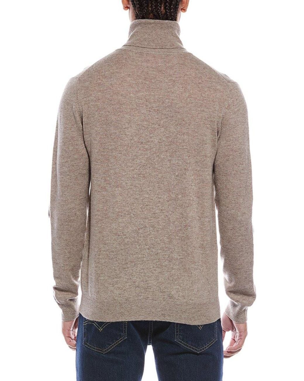 Brodie Cashmere Gray Classic Wool & Cashmere-Blend Turtleneck Sweater for men