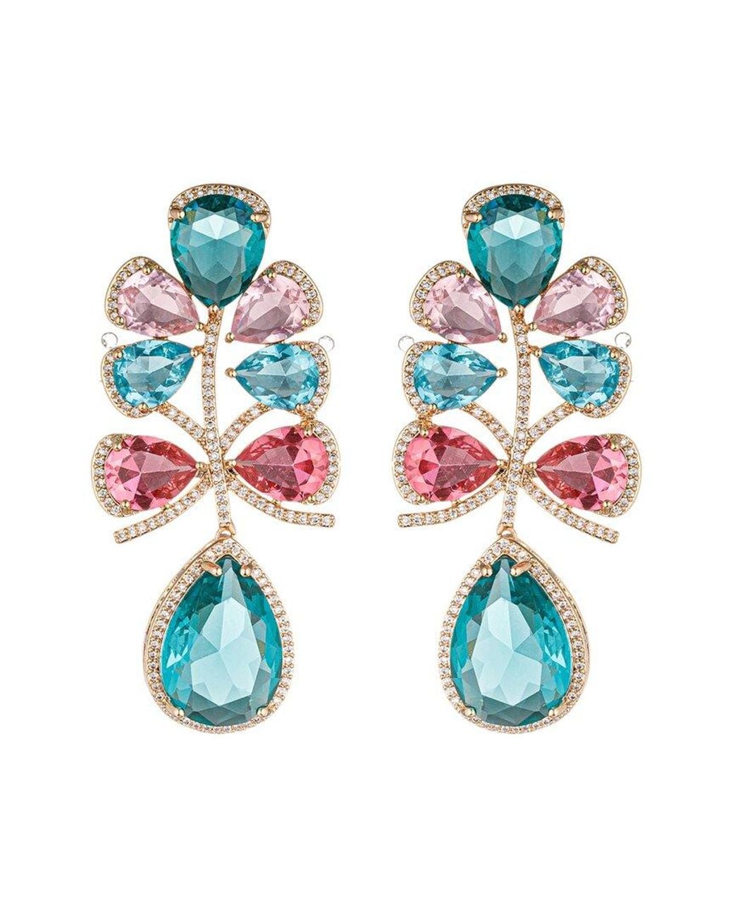 Eye Candy LA Blue Cz Elena Drop Earrings