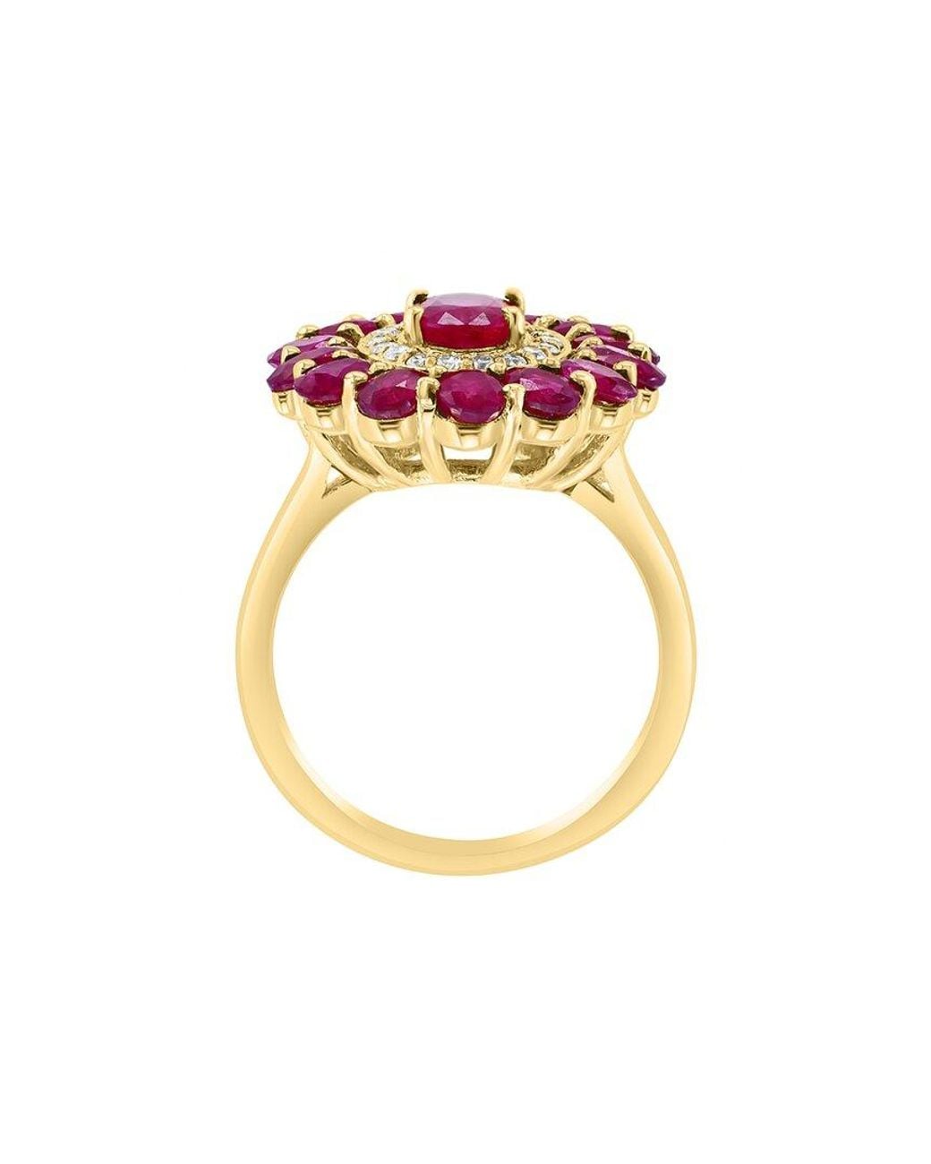 Effy Fine Jewelry Pink 14K 4.45 Ct. Tw. Diamond & Ruby Ring