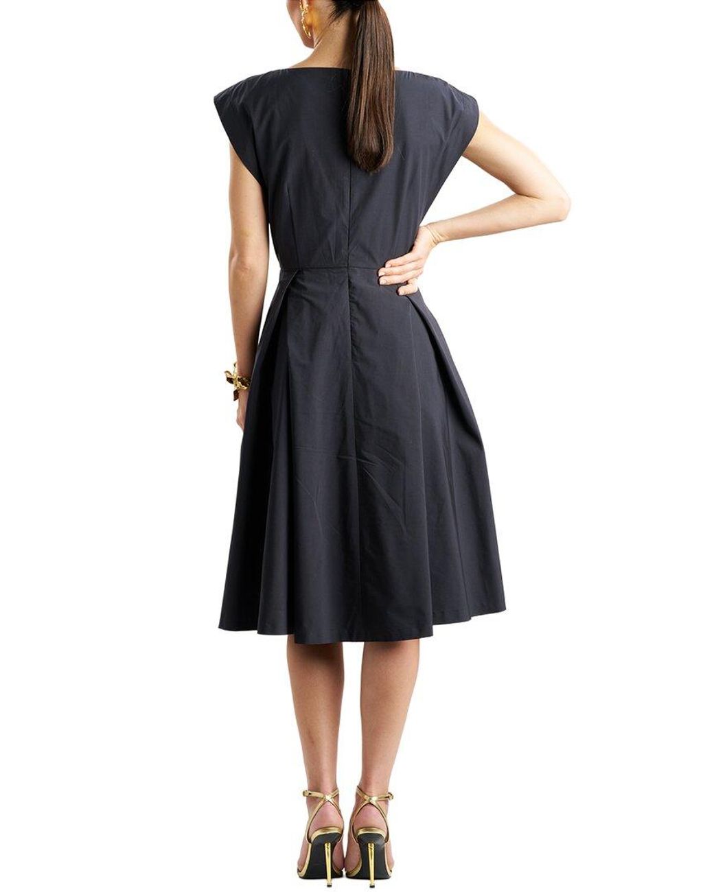 Natori Black Tech Taffeta Fit & Flare Dress