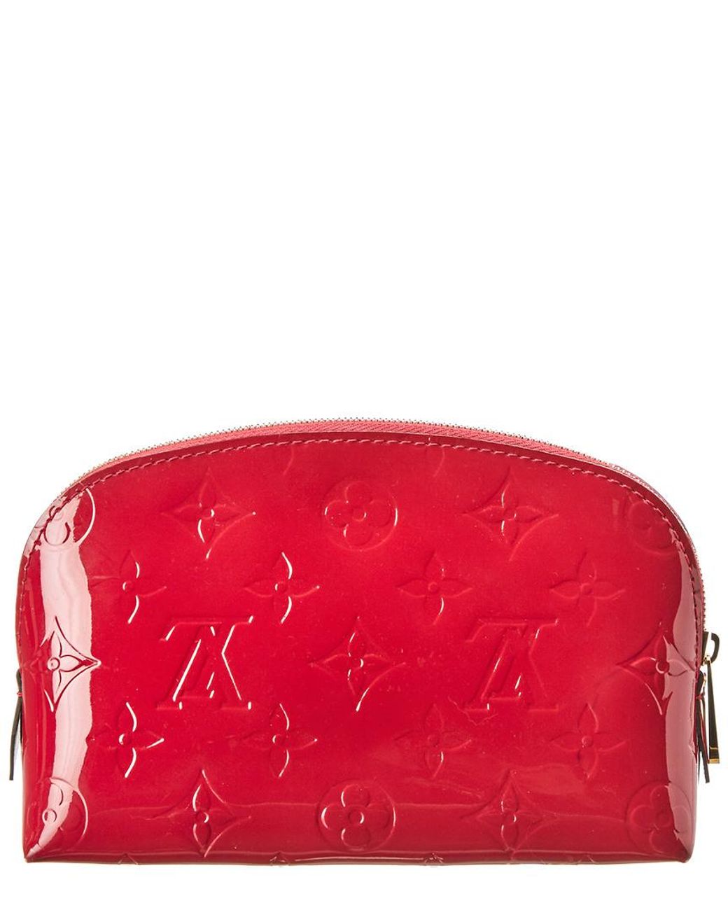 LOUIS VUITTON #39080 Red Monogram Vernis Leather Cosmetic Bag