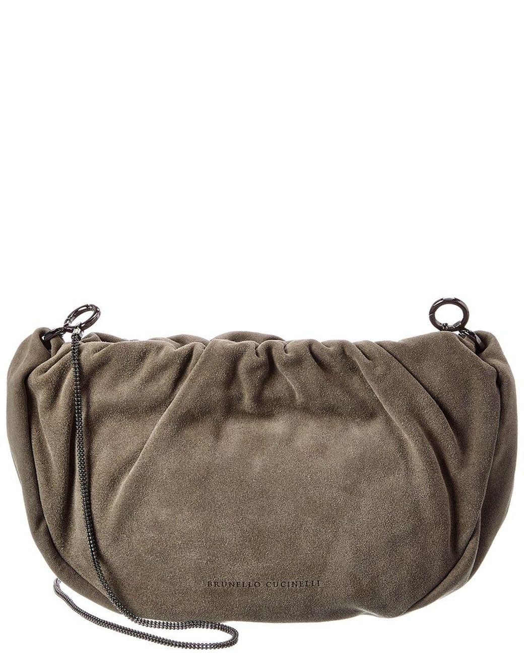 Brunello Cucinelli Brown Suede Hobo Bag