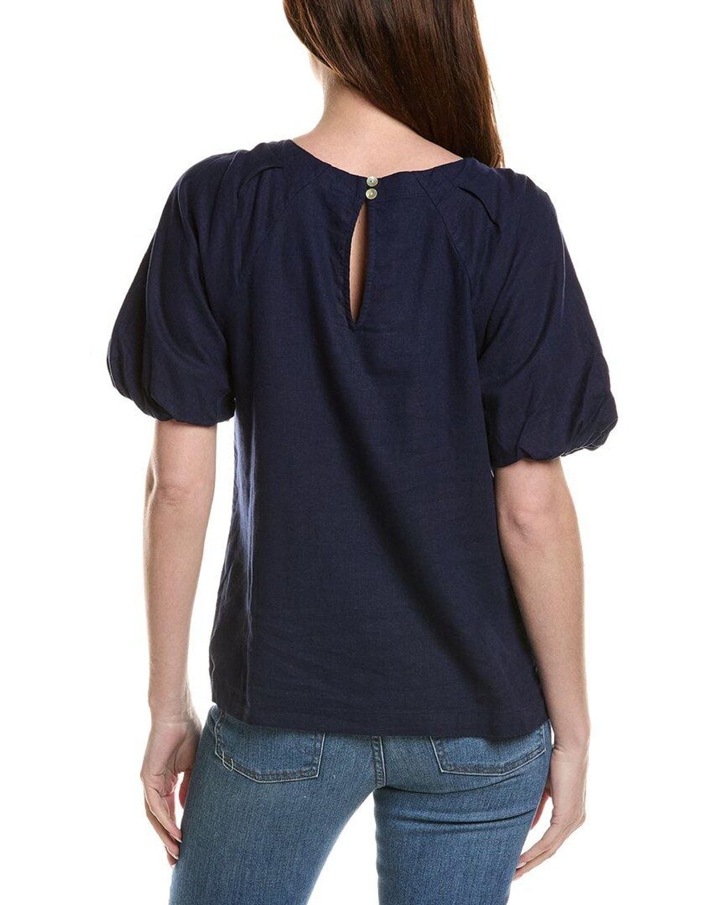 Tommy Bahama Blue Palm Shores Linen-Blend Blouse
