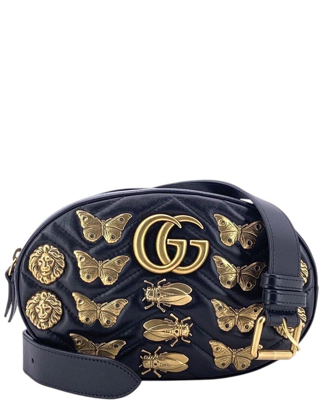 Gucci Blue Shoulder Bag Gg Marmont (Authentic Pre-Loved)