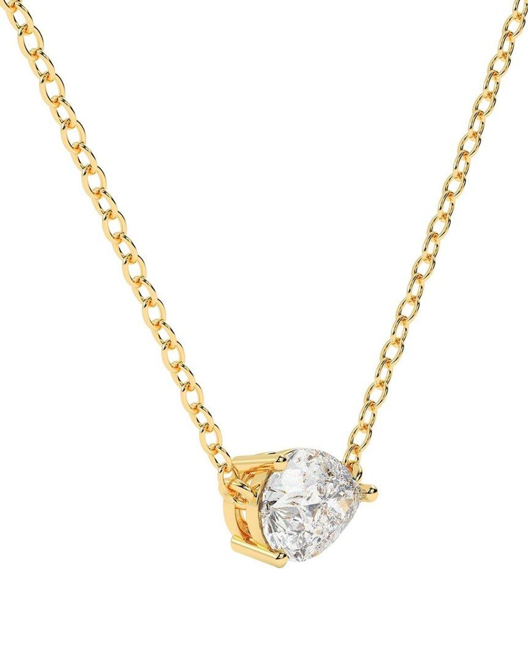Lab Grown Diamonds Metallic 14K 0.25 Ct. Tw. Lab-Grown Diamond Necklace