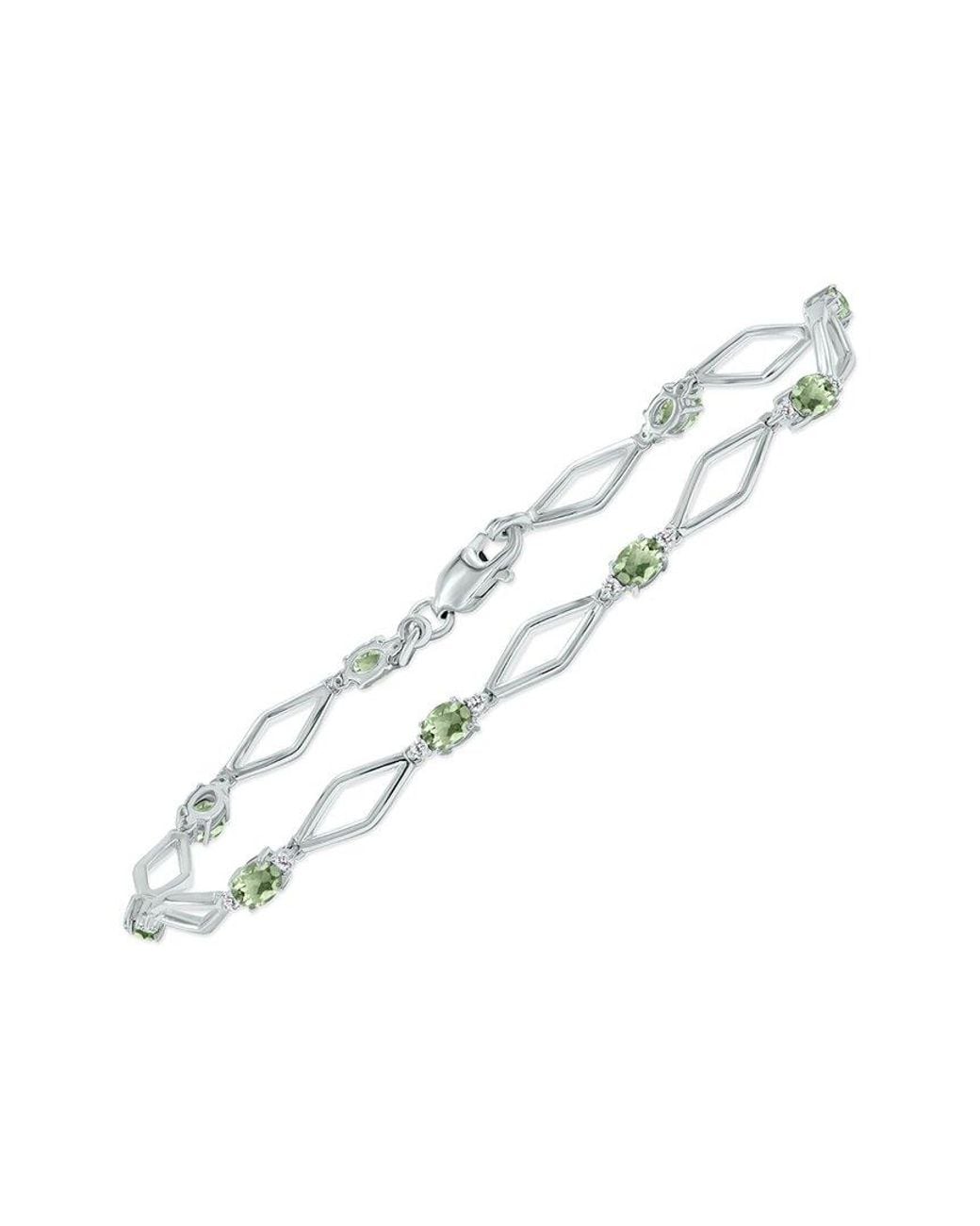 Gemstones Metallic 1.60 Ct. Tw. Diamond & Amethyst Bracelet