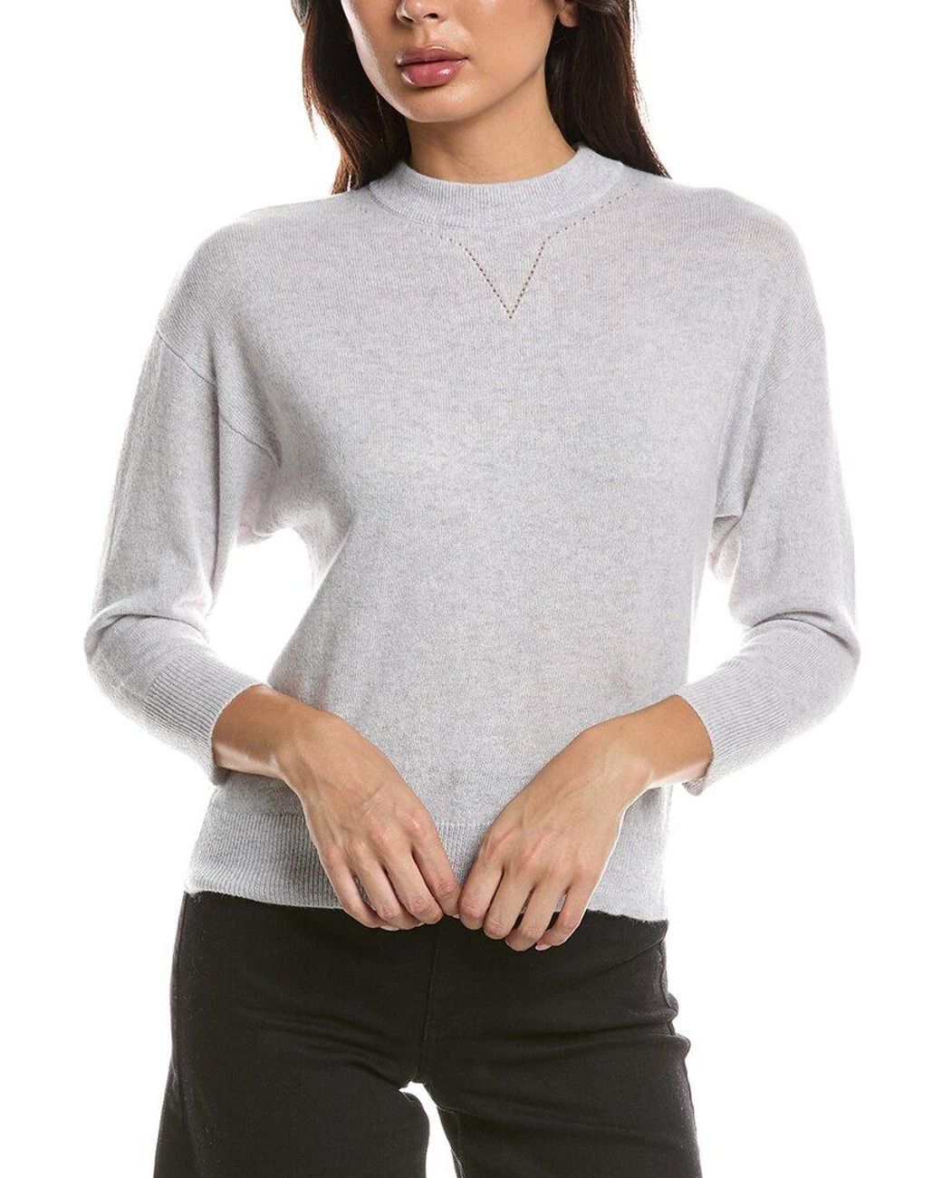 Forte Gray Crop 100% Cashmere Sweatshirt