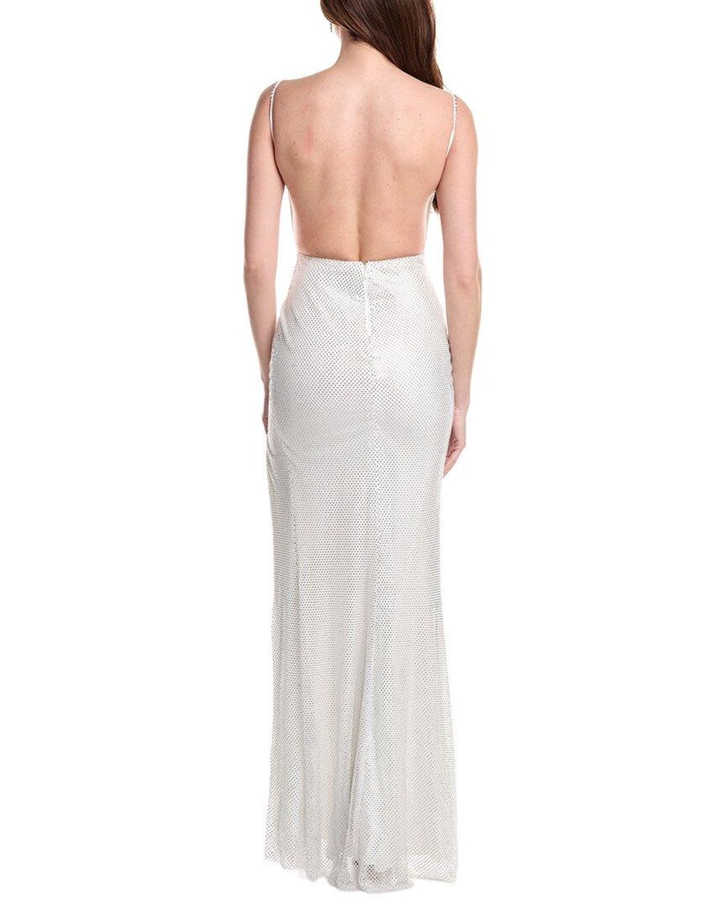 Jovani White Solid Net Gown