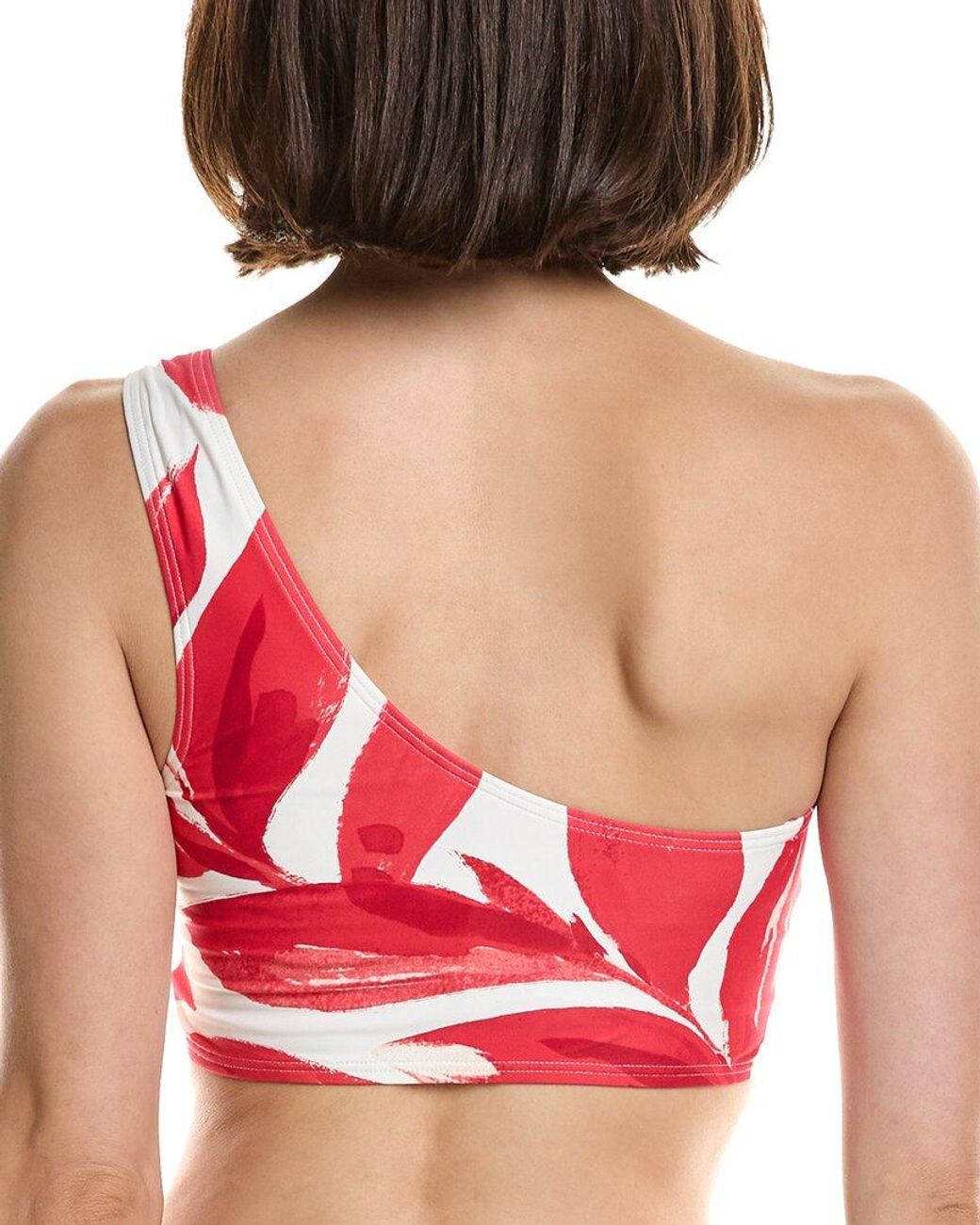 Carmen Marc Valvo Pink One Shoulder Top