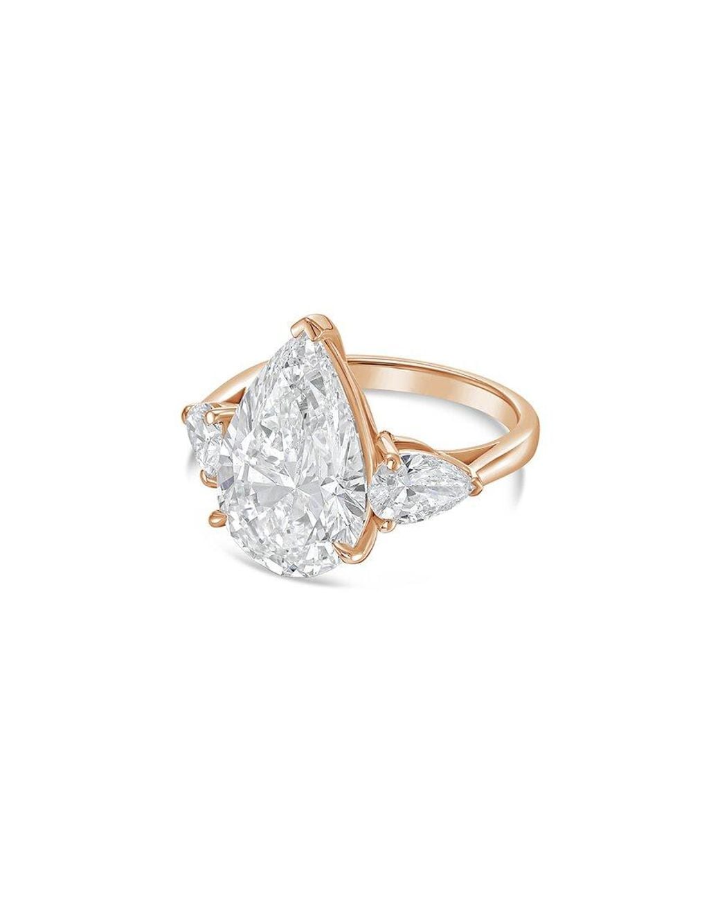 Diana M White Diana M. 18K Rose 11.00 Ct. Tw. Lab-Grown Diamond Three-Stone Ring