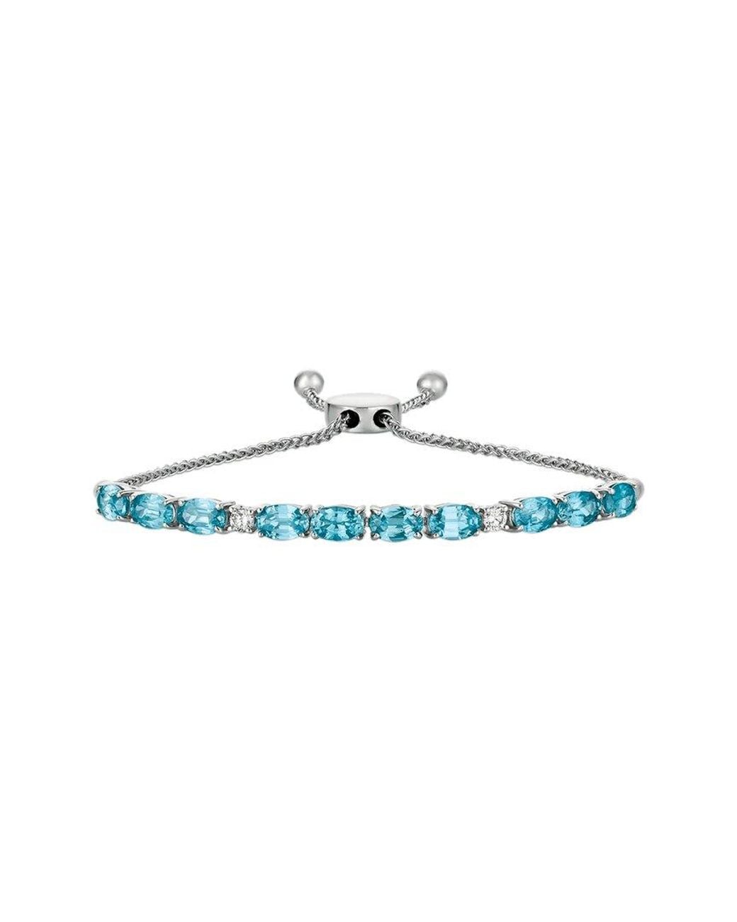 Le Vian Le Vian Blueberry Zircon 14k 5.66 Ct. Tw. Diamond & Blue Zircon Bolo Bracelet
