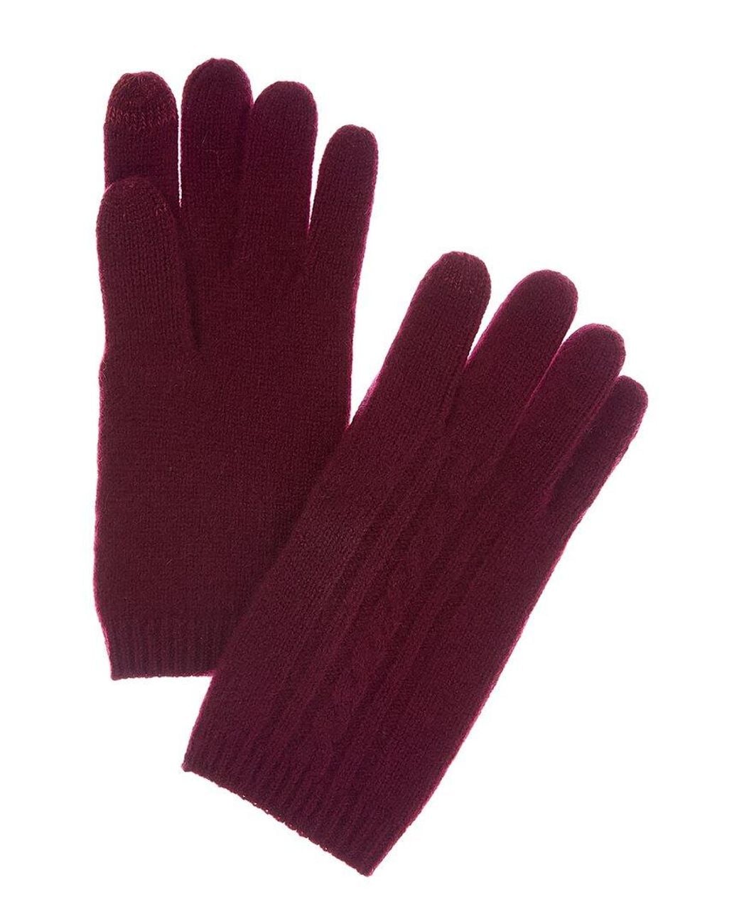 Phenix Purple Placed Cable Cashmere Touch Tech Gloves