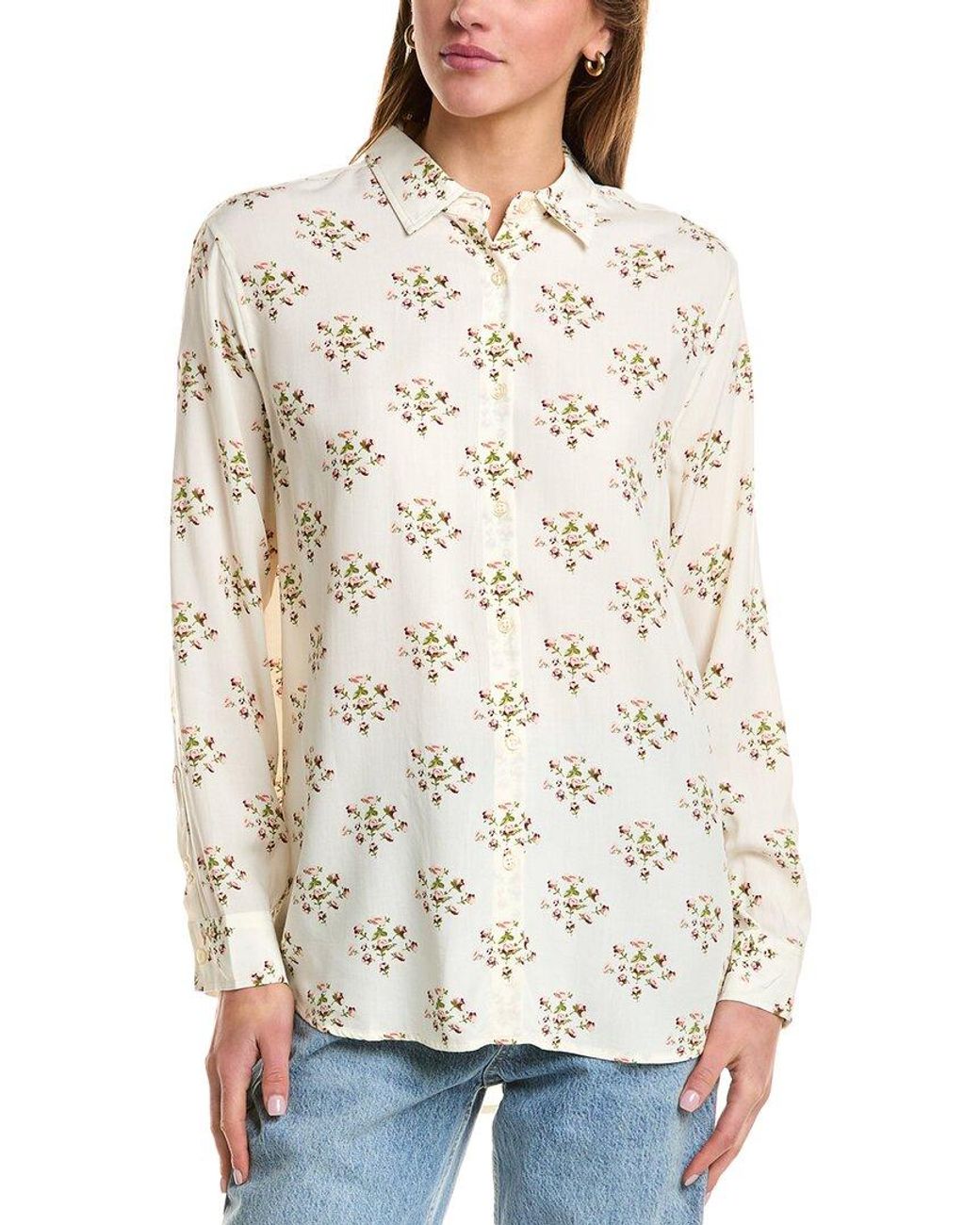 Kule White Button Front Blouse