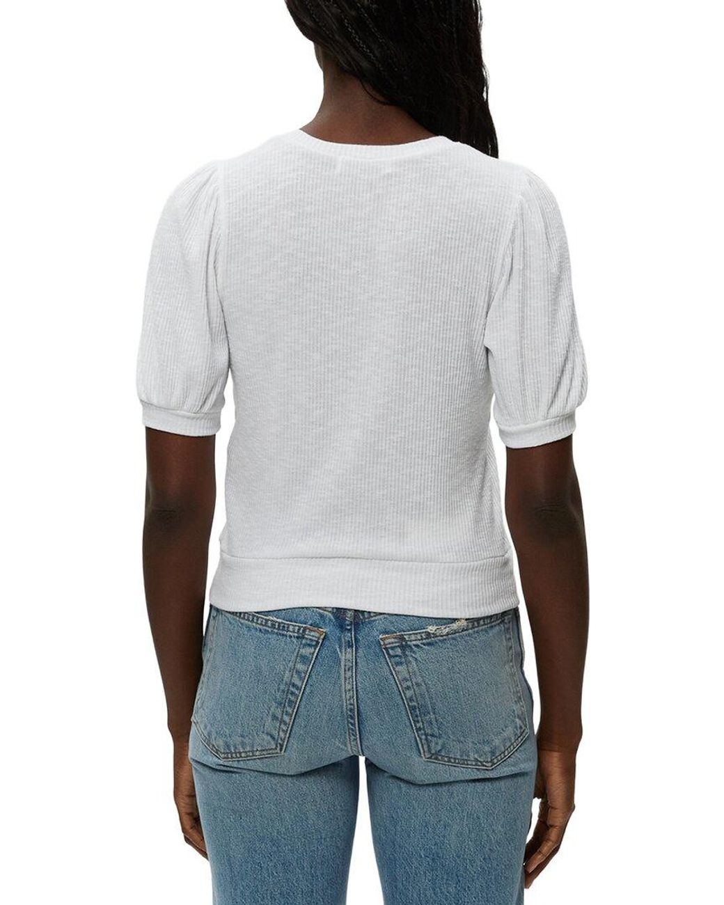 Michael Stars White Quinn Semi Fitted Top