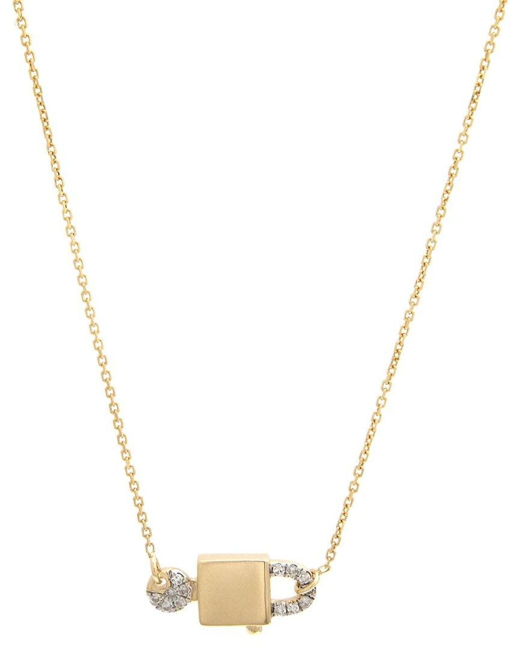 Diamond Select Cuts Metallic 0.09 Ct. Tw. Diamond 14K Necklace
