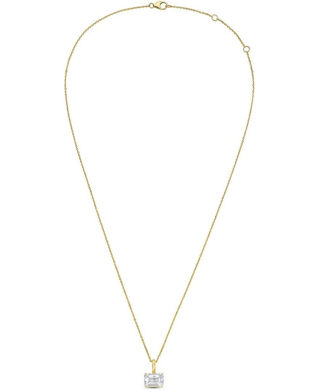 Diana M Metallic 14K 12.00 Ct. Tw. Lab-Grown Diamond Solitaire Pendant