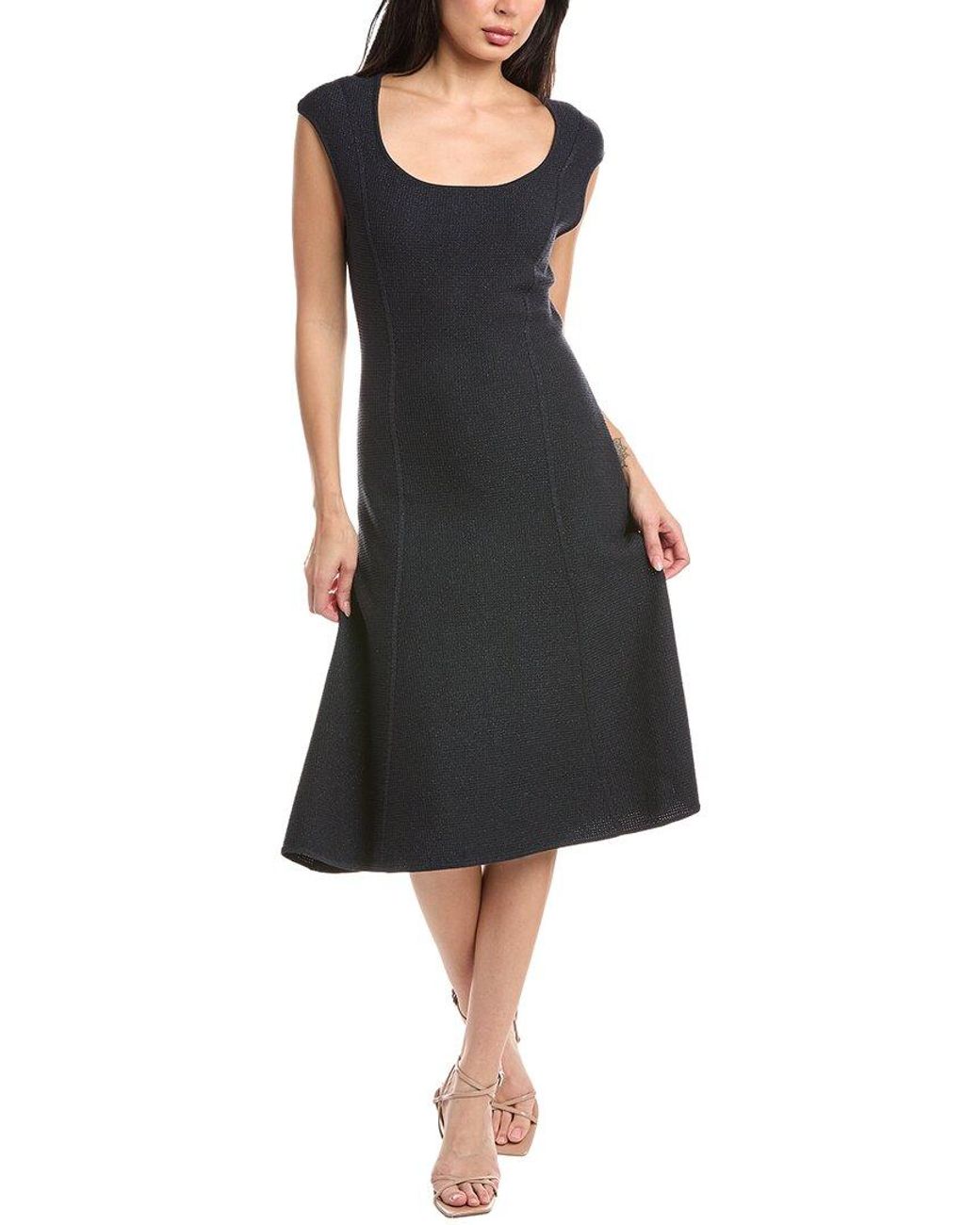 St. John Black Knit A-Line Dress