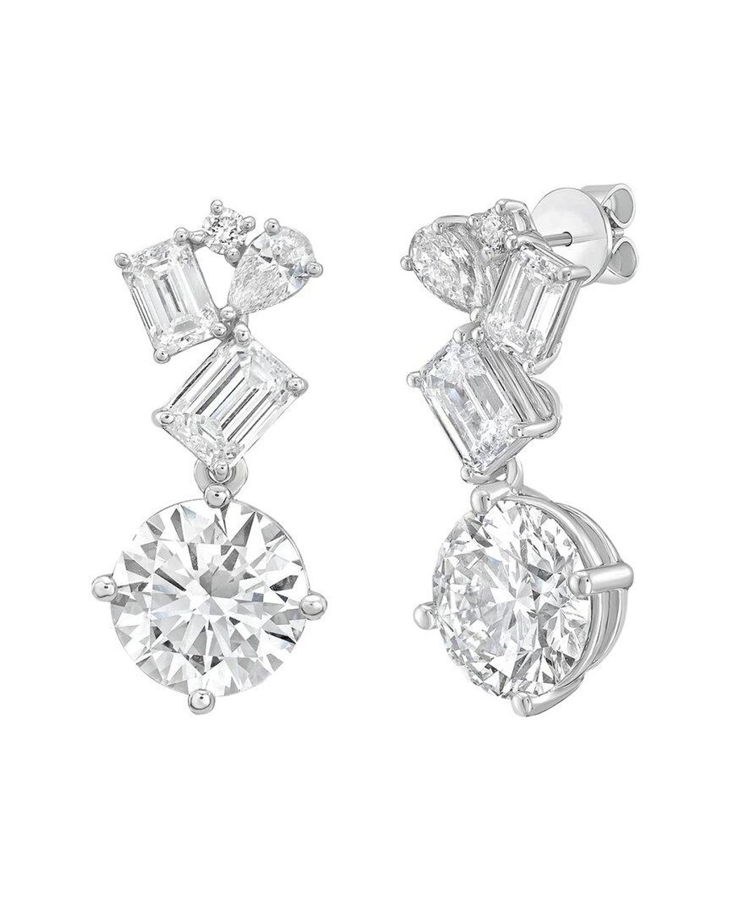 Diana M White 14K 15.00 Ct. Tw. Lab-Grown Diamond Drop Earrings