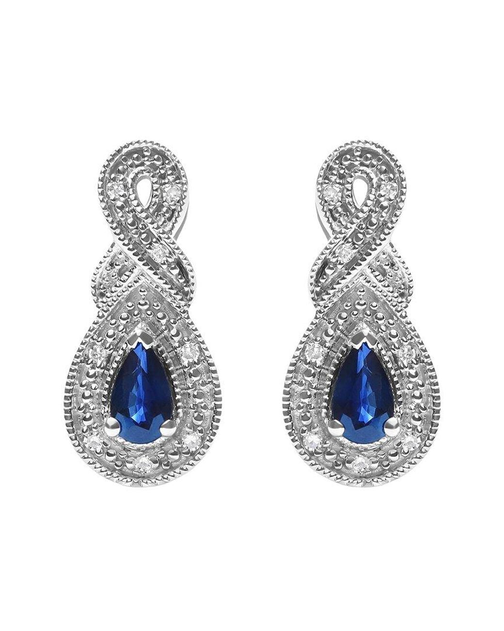 Haus of Brilliance Blue Diamond & Sapphire Drop Earring