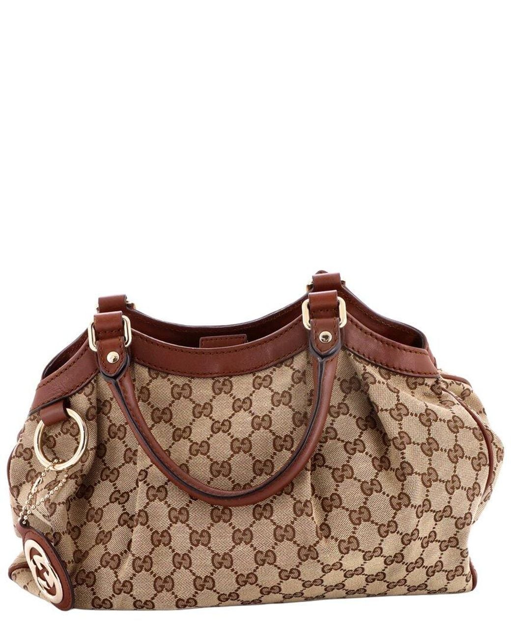 Gucci Brown Gg Canvas & Leather Sukey Tote Medium (Authentic Pre-Loved)