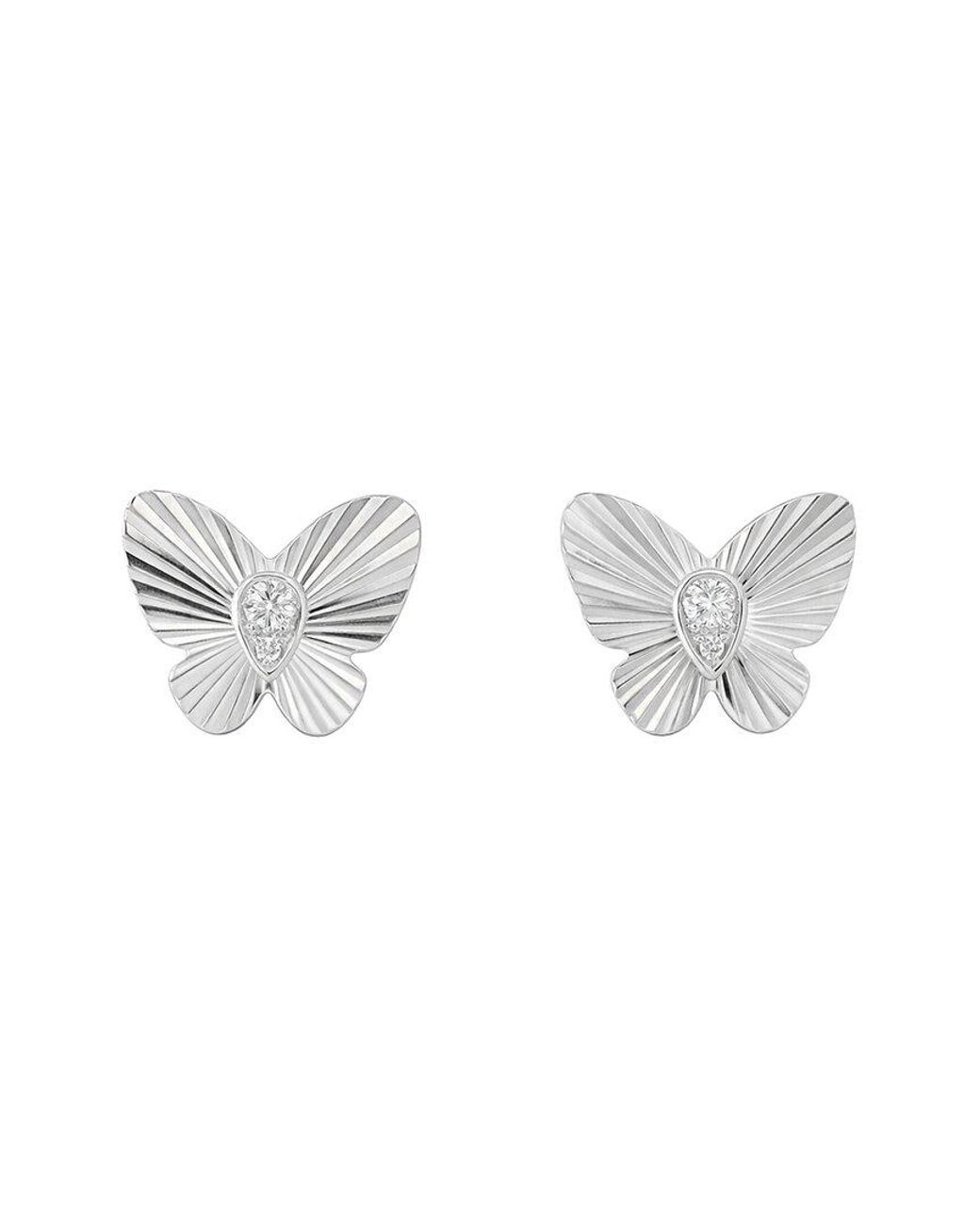Maitre De Diamant Metallic 18K 0.05 Ct. Tw. Diamond Earrings
