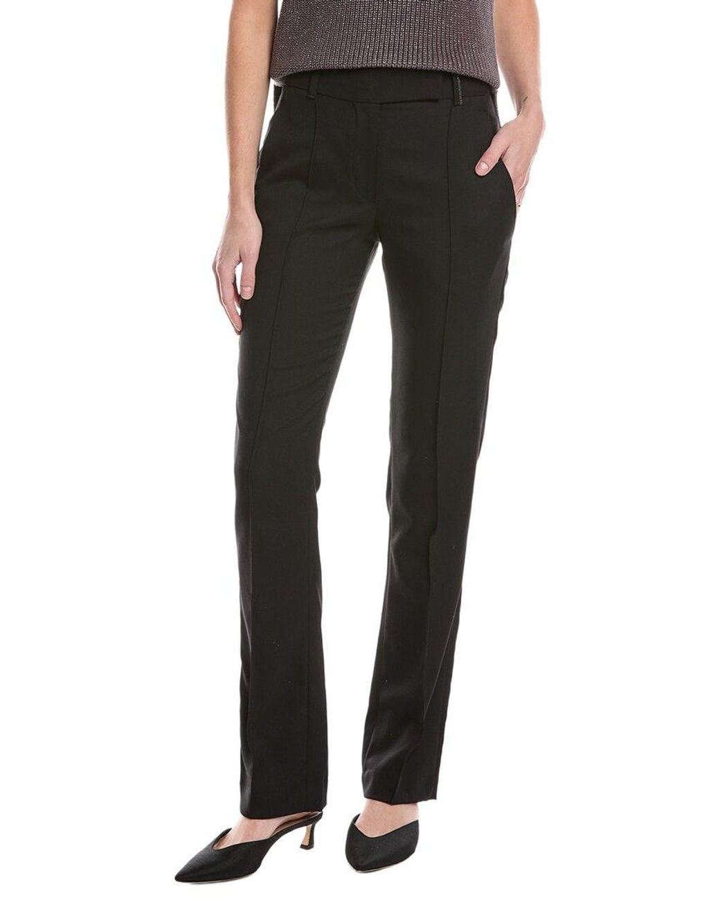 Brunello Cucinelli Black Wool Pant