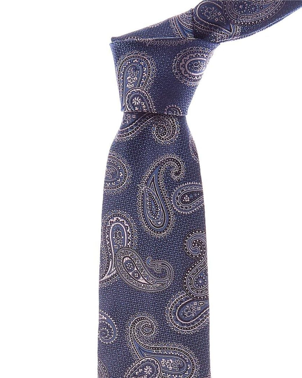 Etro Blue Paisley Silk Tie for men