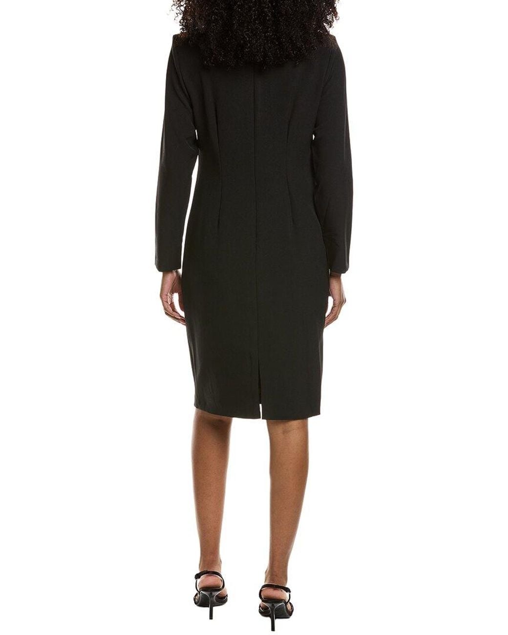 Anne Klein Black Embellished Shoulder Shift Dress