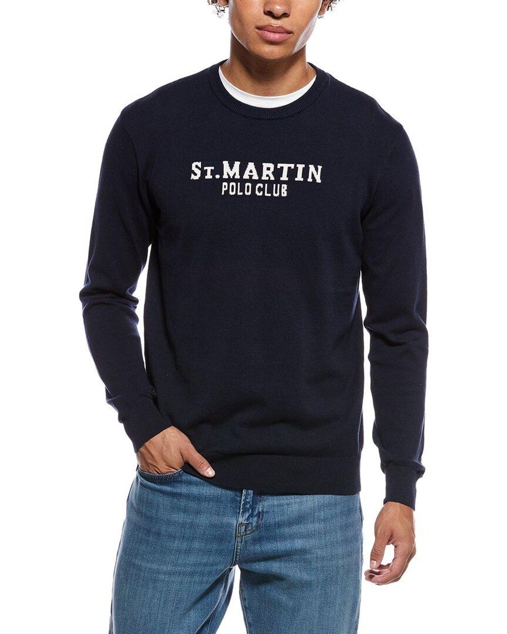 Polo Club St. Martin Blue Girocollo Finezza 12 Crewneck Sweater for men