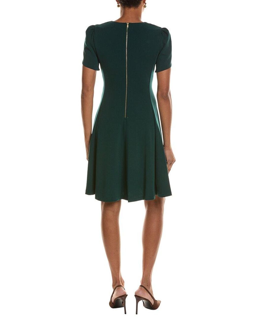 DKNY Green Fit & Flare Dress
