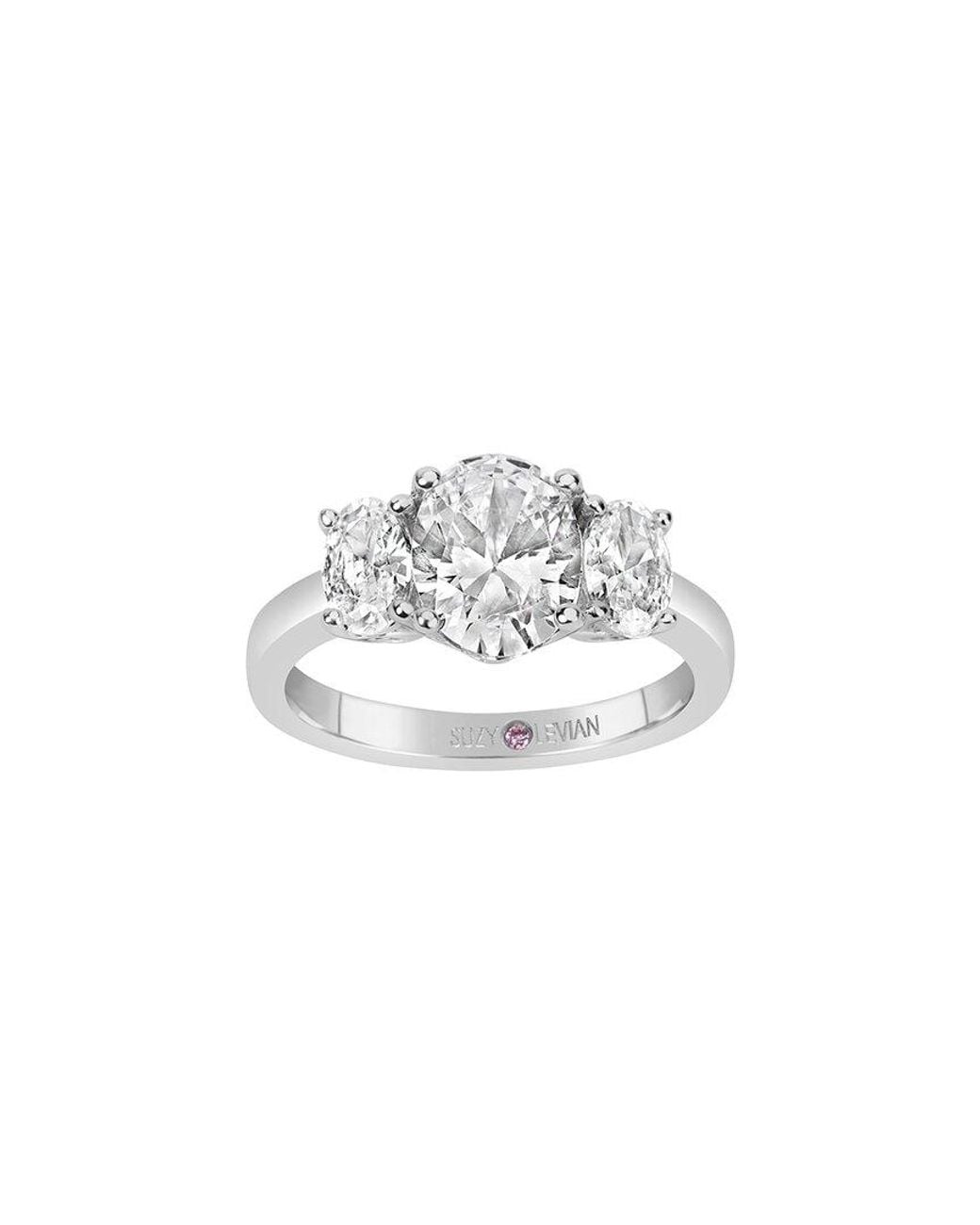 Suzy Levian White Silver Cz Ring