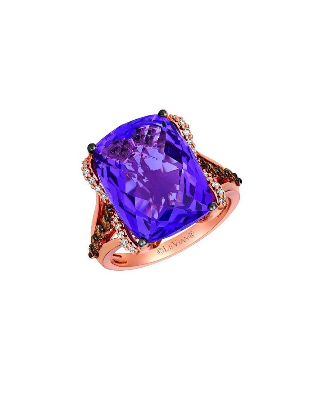 Le Vian Purple 14K Rose 10.32 Ct. Tw. Diamond & Amethyst Cocktail Ring