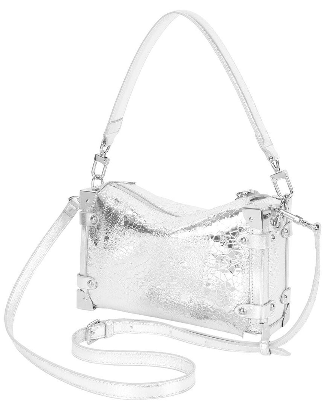 Tiffany & Fred Paris White Leather Crossbody