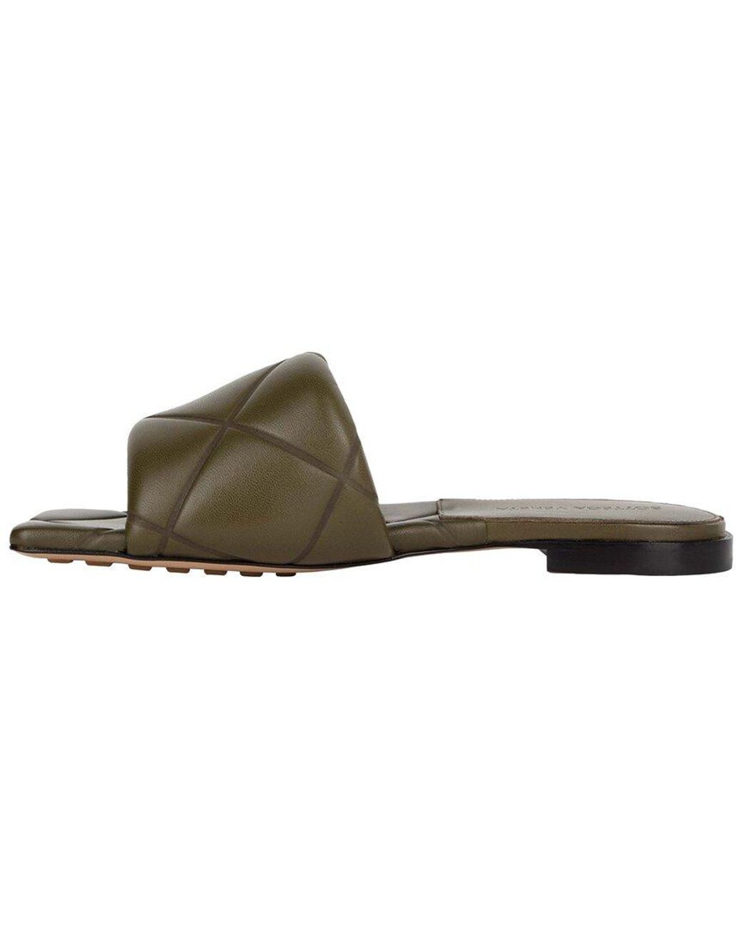 Bottega Veneta Brown Lambskin Lido Slide (Authentic Pre-Loved)