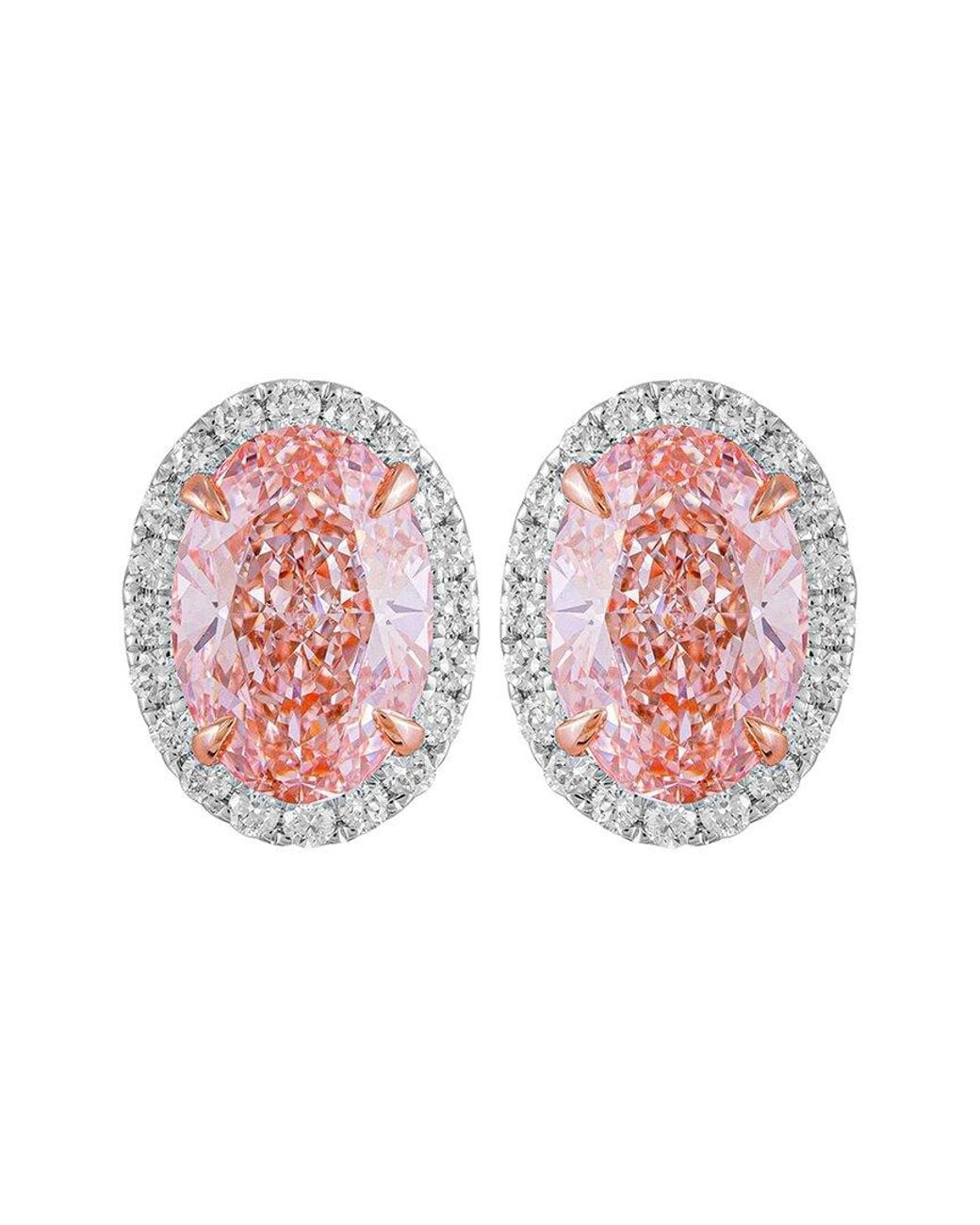 Lab Grown Diamonds Pink 14K 3.50 Ct. Tw. Lab-Grown Diamond Stud Earrings