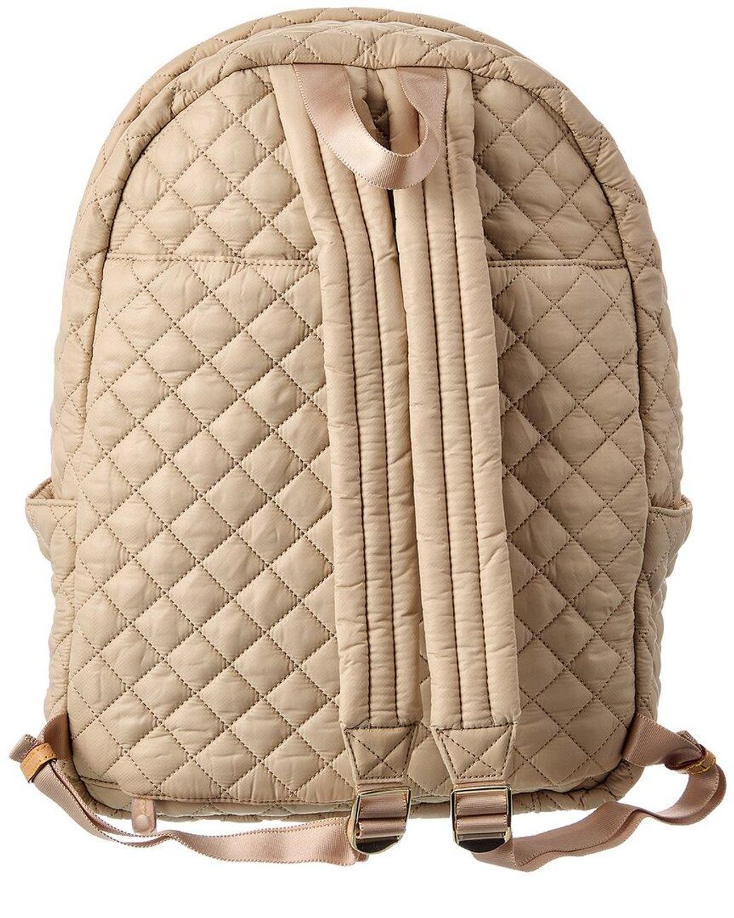 MZ Wallace Natural Metro Nylon & Leather Backpack Deluxe