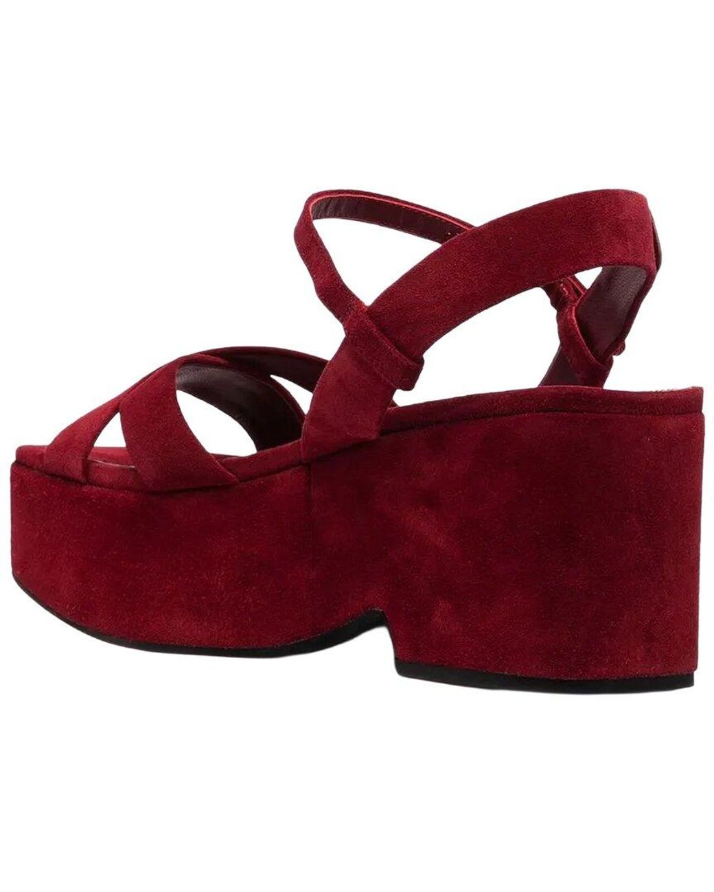 Ferragamo Red Strappy Suede Sandal