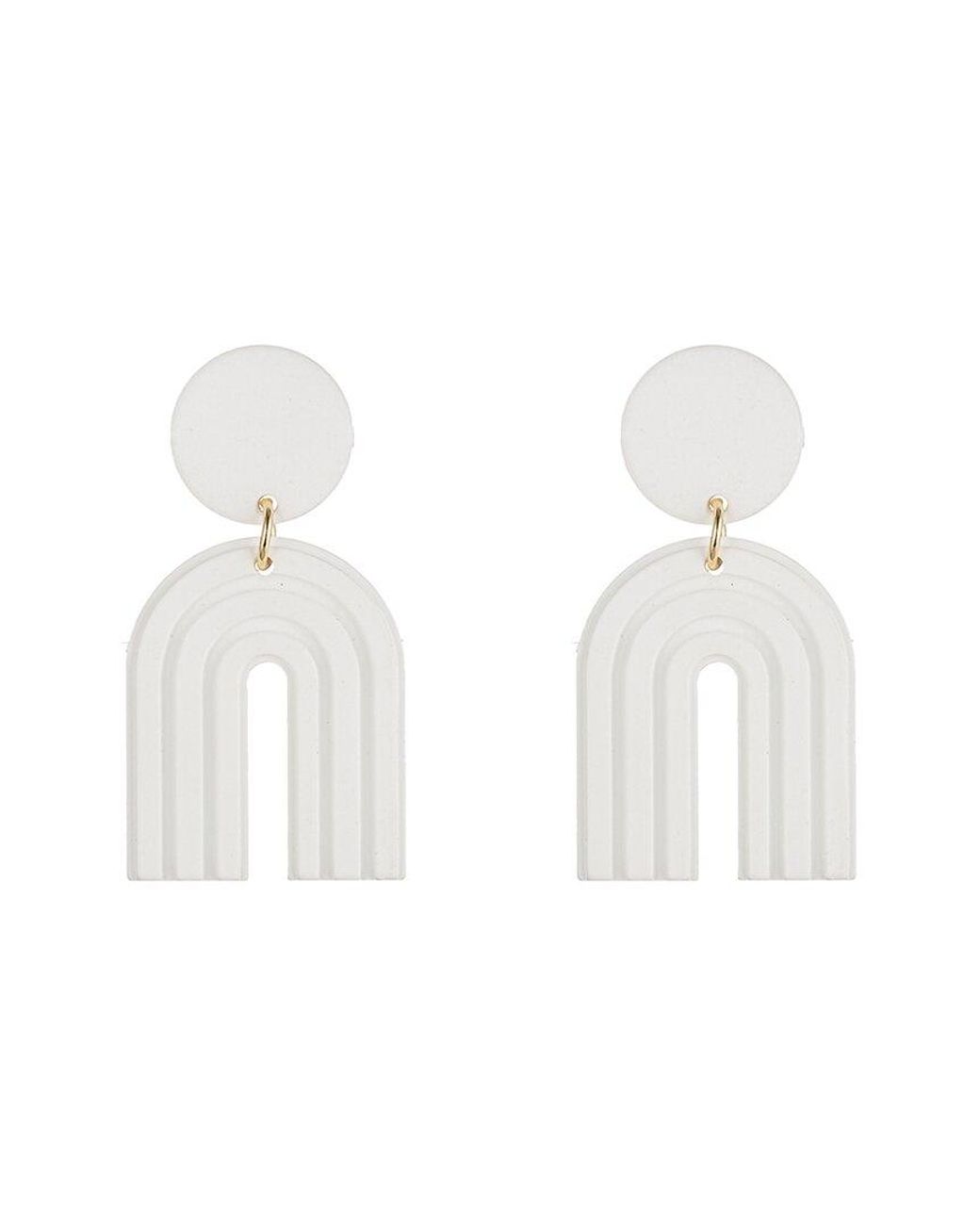 Eye Candy LA White Double Loop Earrings