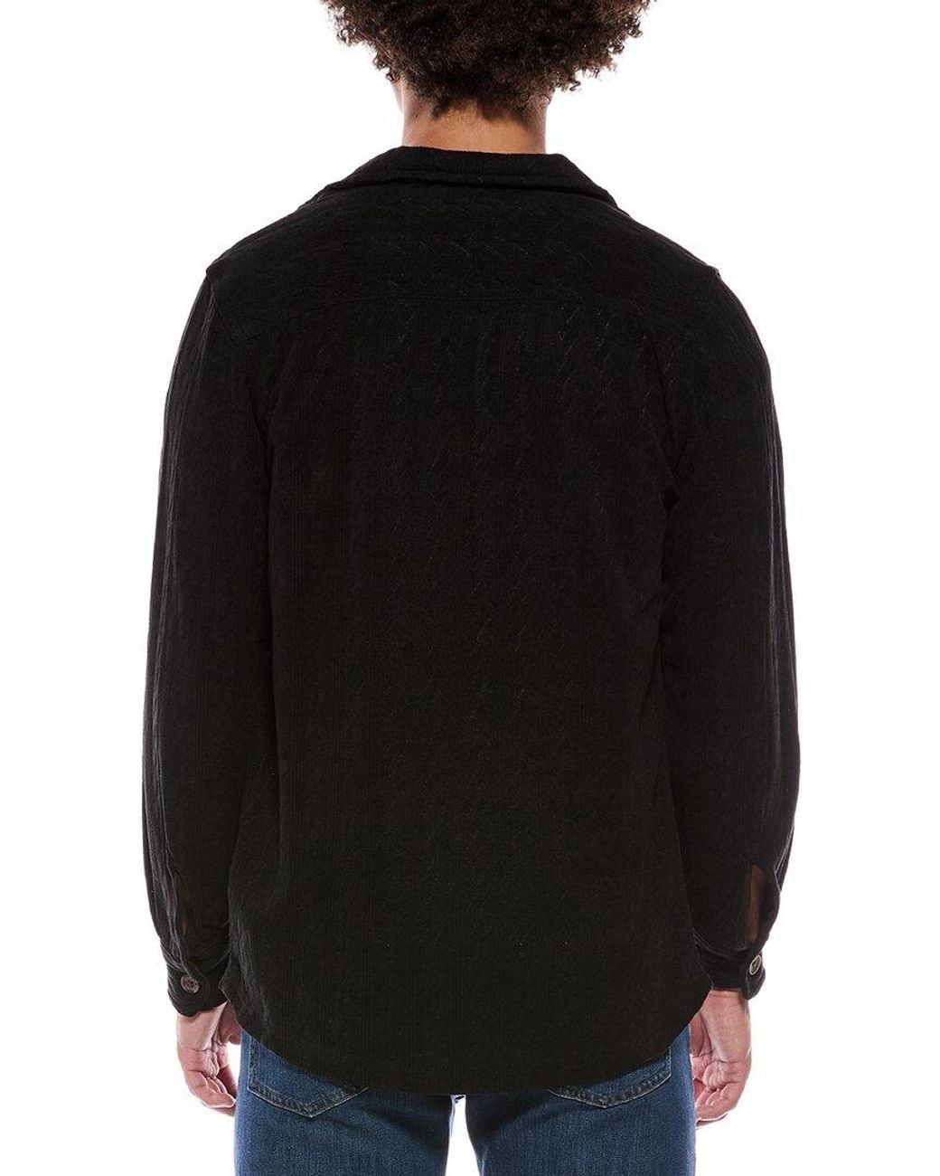 Vintage 1946 Black Cable Knit Sweater Shirt Jacket for men