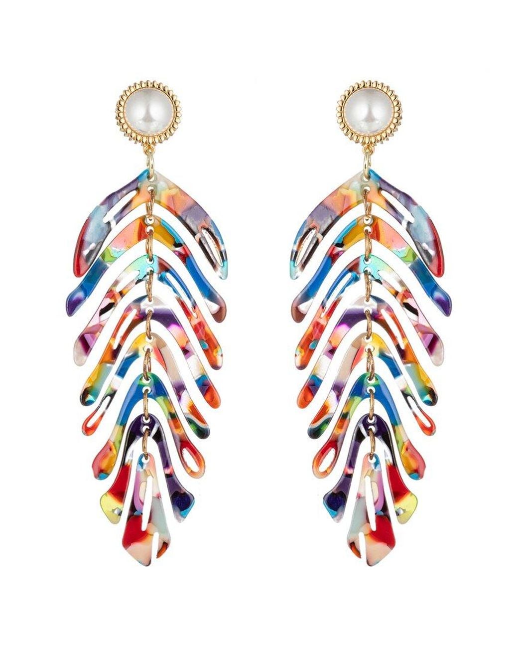 Eye Candy LA White The Luxe Collection Dina Earrings