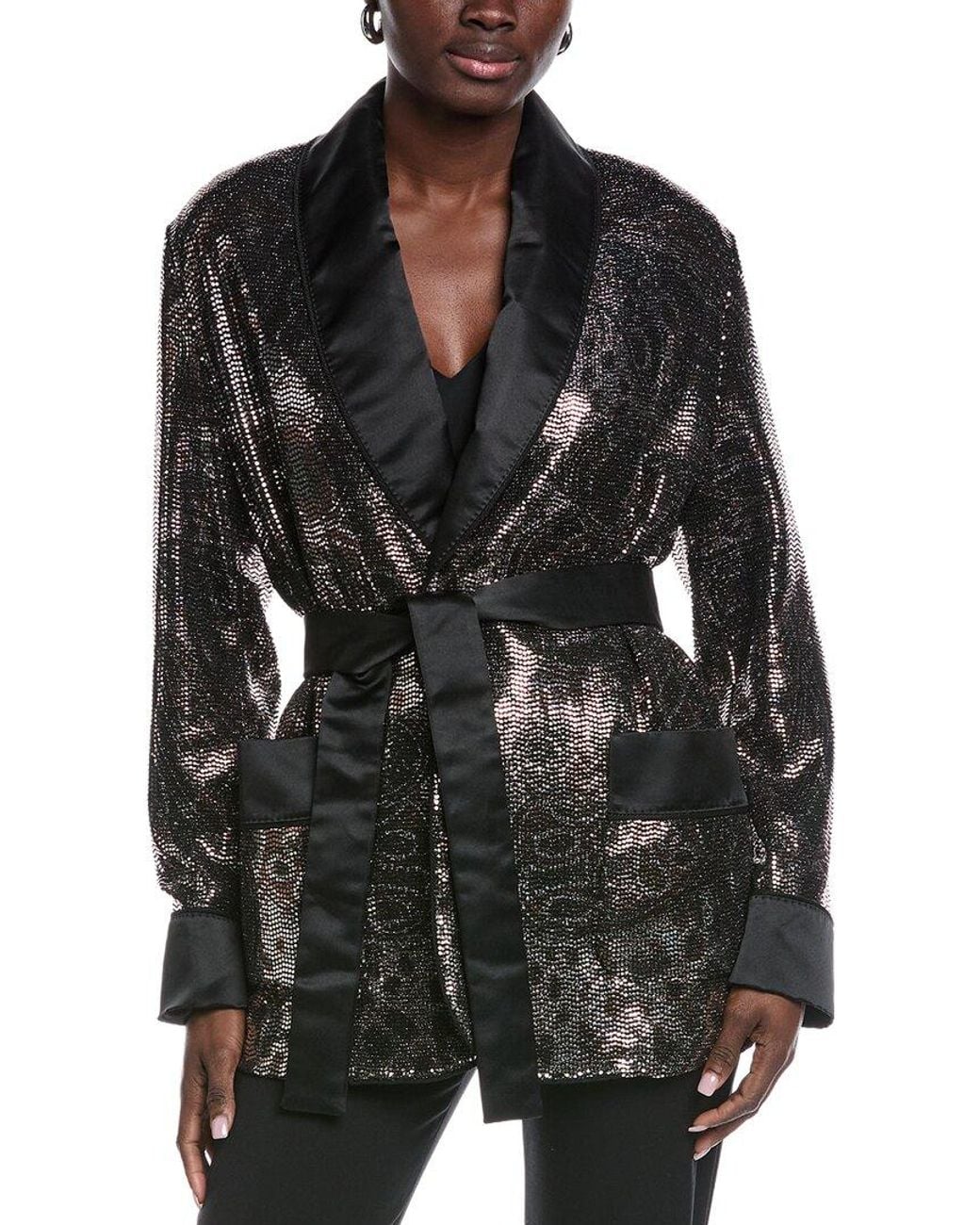 Etro Black Giacca Silk-Blend Blazer