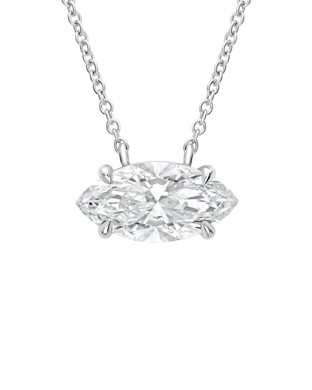 Diana M White 14K 3.00 Ct. Tw. Lab-Grown Diamond Solitaire Pendant