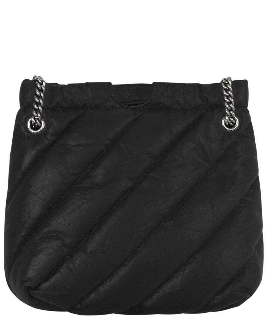 Balenciaga Black Xs Quilted Crush Leather Tote
