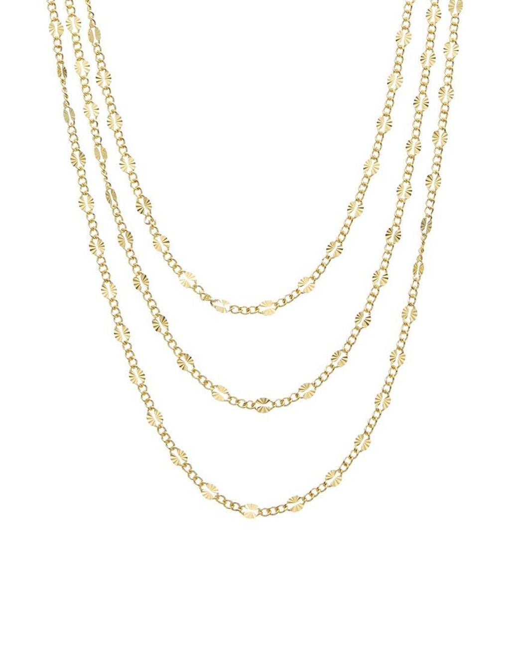 Italian Gold Over Silver Metallic 18K Plated Multi Strand Necklace