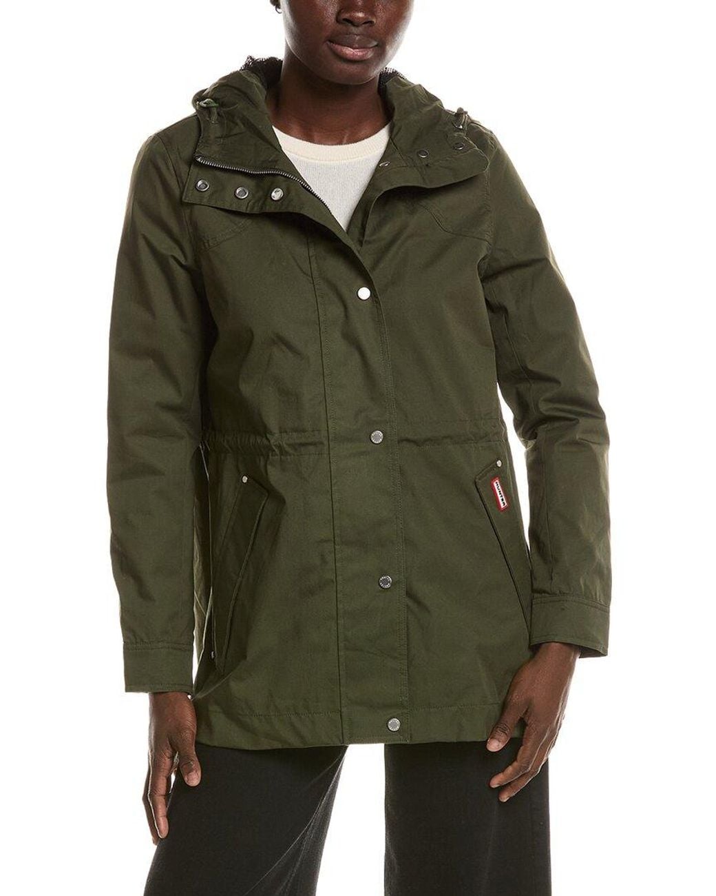 Hunter Green Adela Waterproof Classic Rain Jacket