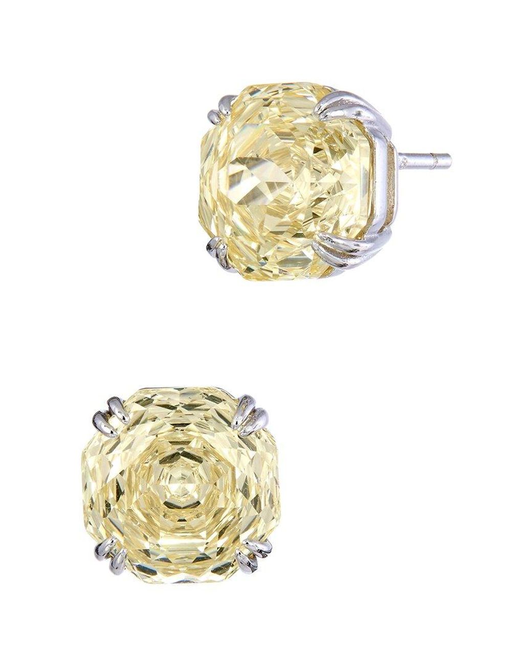 Savvy Cie Metallic Cz Stud Earrings