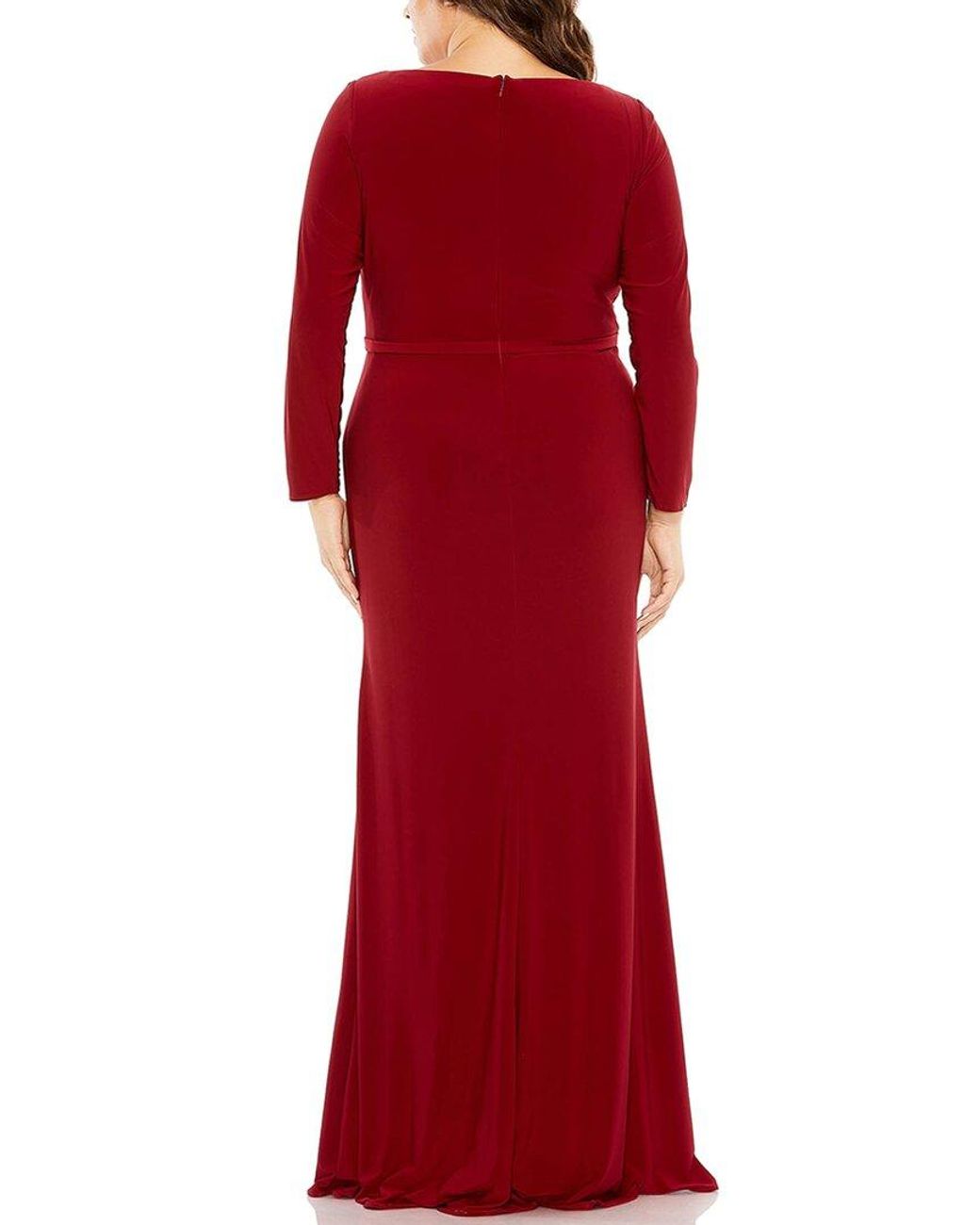 Mac Duggal Red Fabulouss Plus Column Gown