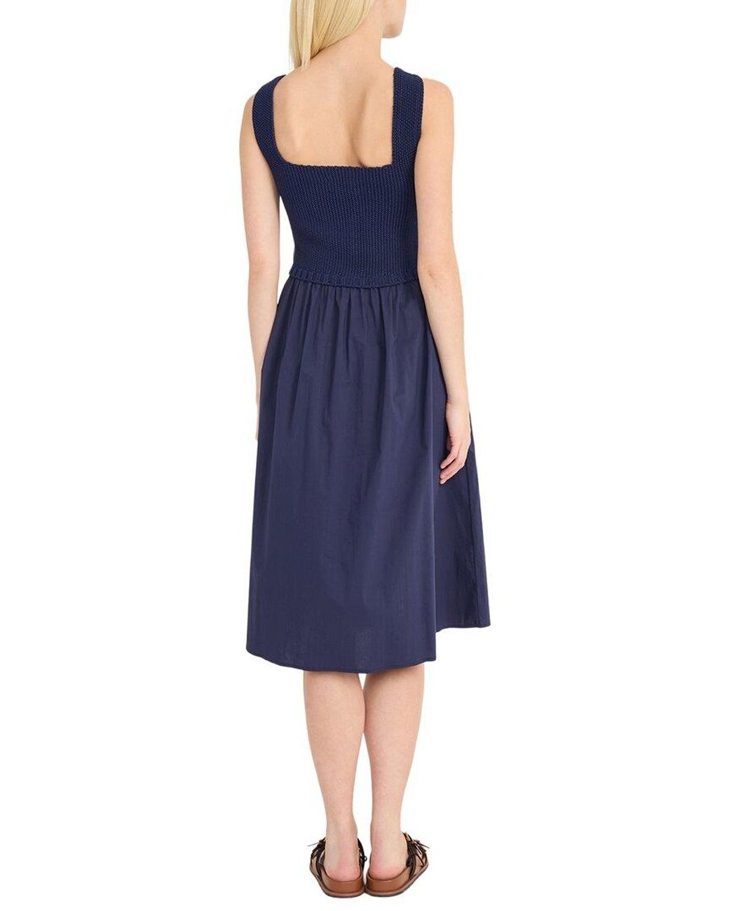 Luxely Blue Midi Sweater Dress